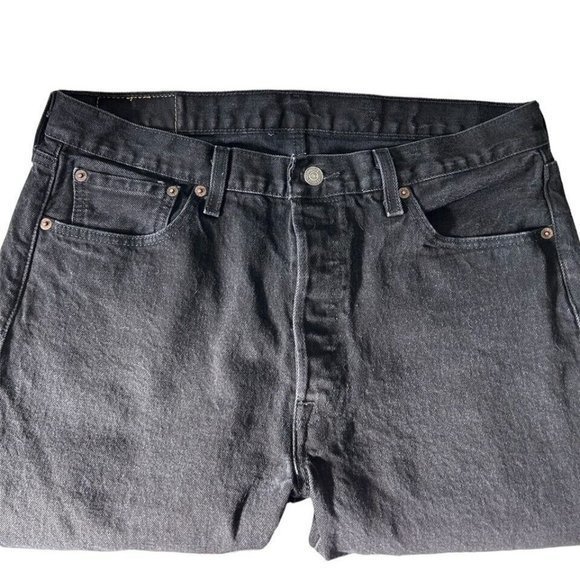 Levis 501 Original Fit Button Fly Mens Black Wash Size 35 X 30 - Picture 3 of 8
